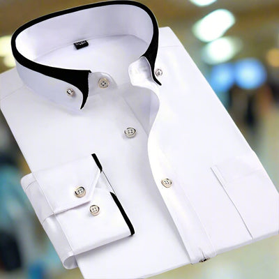 Marvin™ | Elegancka Koszula z Kontrastowym Kołnierzem
