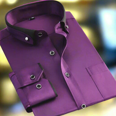 Marvin™ | Elegancka Koszula z Kontrastowym Kołnierzem