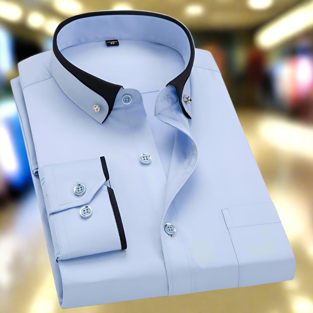 Marvin™ | Elegancka Koszula z Kontrastowym Kołnierzem