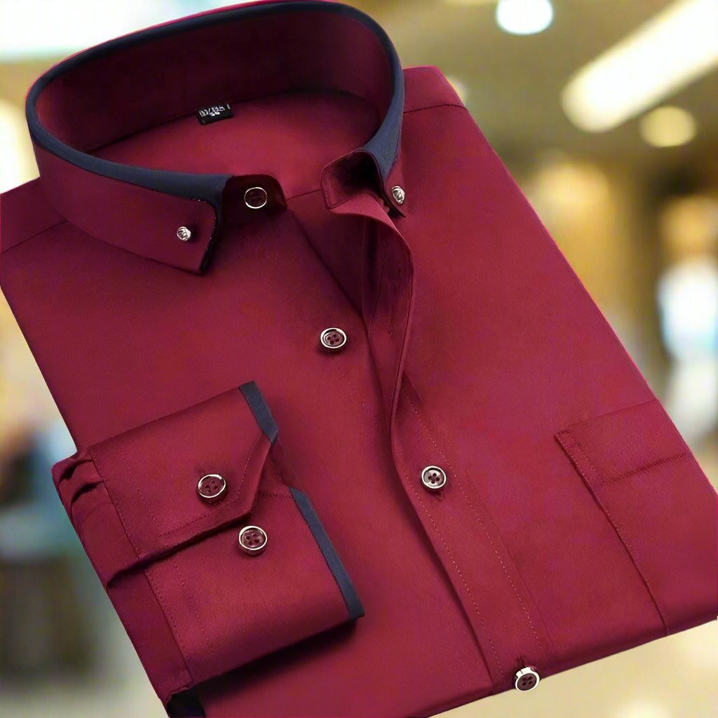 Marvin™ | Elegancka Koszula z Kontrastowym Kołnierzem