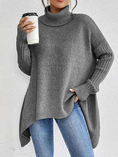 Dorwena™ | Sweter z Golfem o Asymetrycznym Kroju