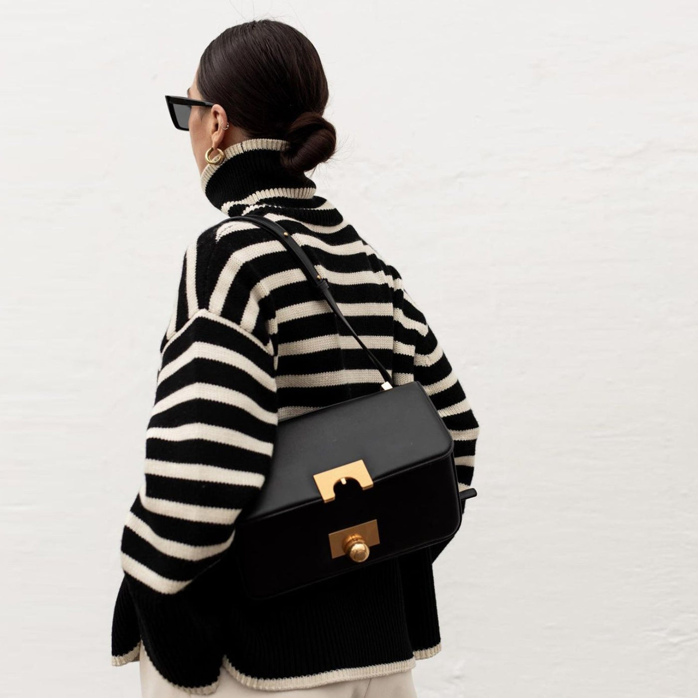 Vesolda™ | Sweter w Paski z Golfem w Stylu Retro