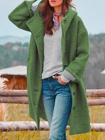 Ludwika™ | Stylowy Płaszcz z Guzikami i Kapturem