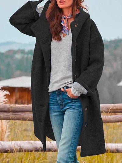 Ludwika™ | Stylowy Płaszcz z Guzikami i Kapturem