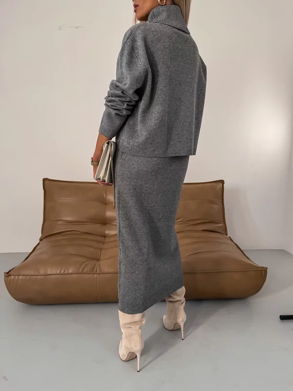 Kryselda™ | Dzianinowy Komplet ze Stójką w Stylu Premium