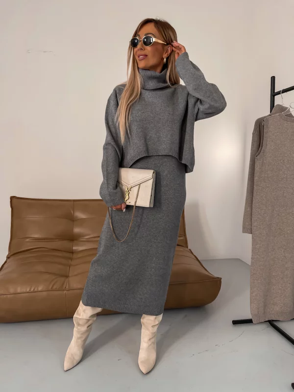 Kryselda™ | Dzianinowy Komplet ze Stójką w Stylu Premium