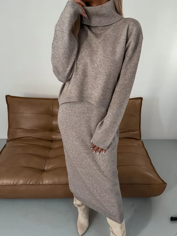 Kryselda™ | Dzianinowy Komplet ze Stójką w Stylu Premium