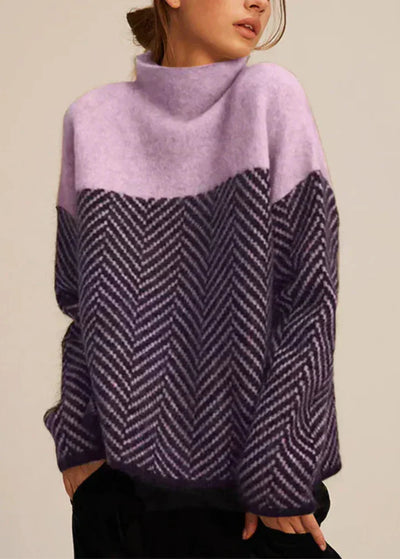 Florianne™ | Stylowy Sweter z Wzorem w Jodełkę