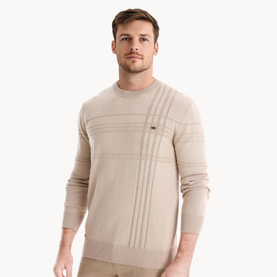 Dravien™ | Sweter Strukturalny z Okrągłym Kołnierzem