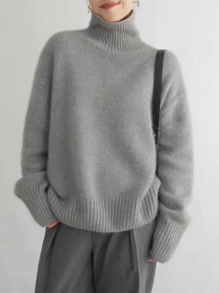 Tawerika™ | Sweter z Golfem w Stylu Minimalistycznym