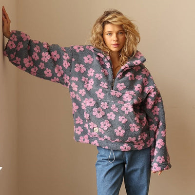 Felarika™ | Bluza z Wysokim Kołnierzem i Kwiatowym Wzorem