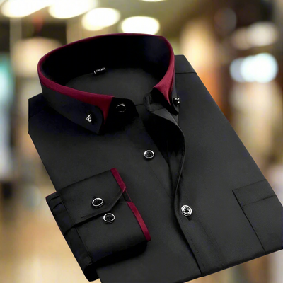 Marvin™ | Elegancka Koszula z Kontrastowym Kołnierzem