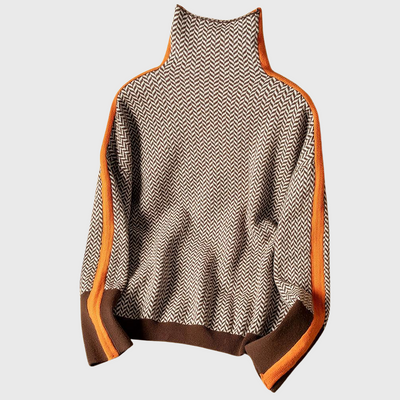 Malwiera™ | Sweter z Wysokim Kołnierzem i Nowoczesnym Wzorem