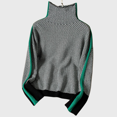Malwiera™ | Sweter z Wysokim Kołnierzem i Nowoczesnym Wzorem