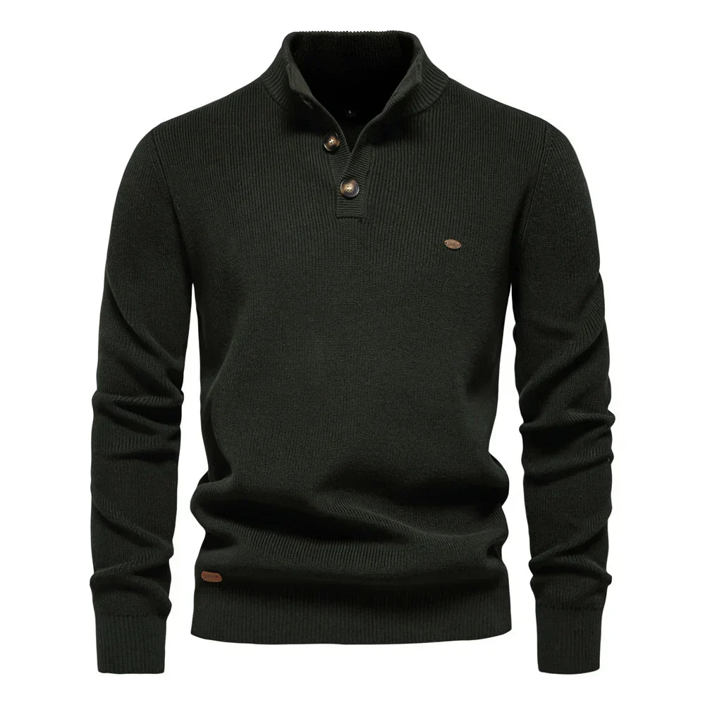 Marek™ | Sweter z Kołnierzem i Guzikami