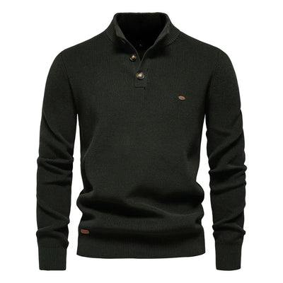 Marek™ | Sweter z Kołnierzem i Guzikami