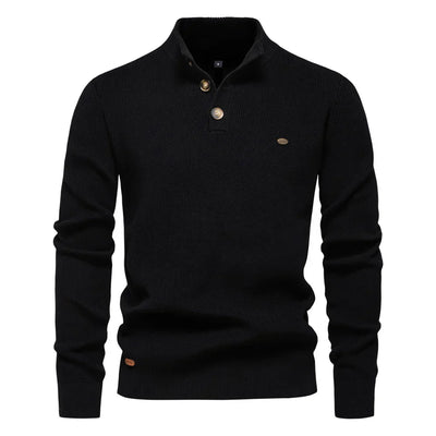 Marek™ | Sweter z Kołnierzem i Guzikami