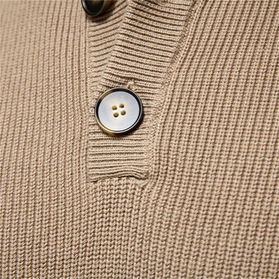 Marek™ | Sweter z Kołnierzem i Guzikami