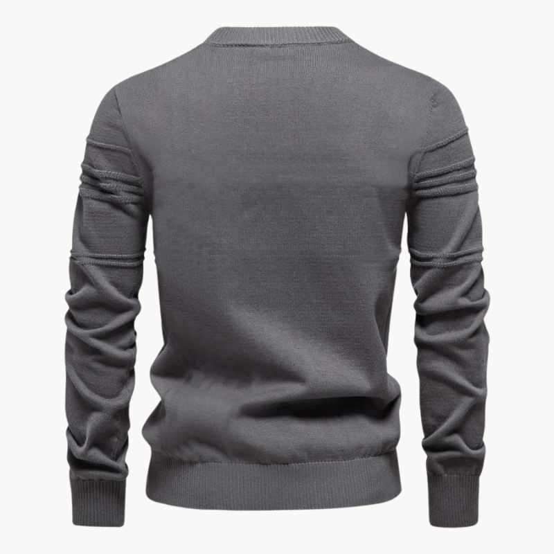 Dravien™ | Sweter Strukturalny z Okrągłym Kołnierzem