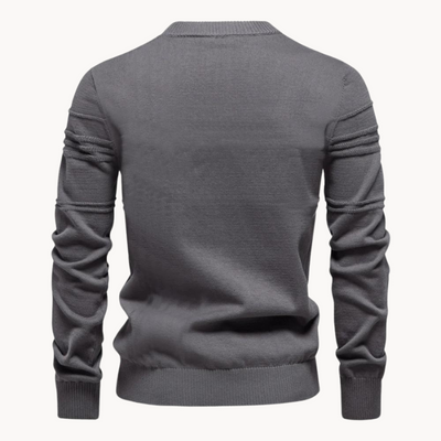 Dravien™ | Sweter Strukturalny z Okrągłym Kołnierzem