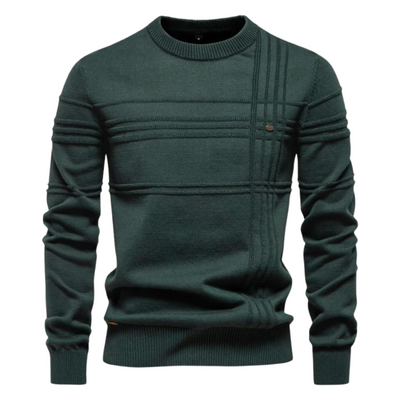 Dravien™ | Sweter Strukturalny z Okrągłym Kołnierzem