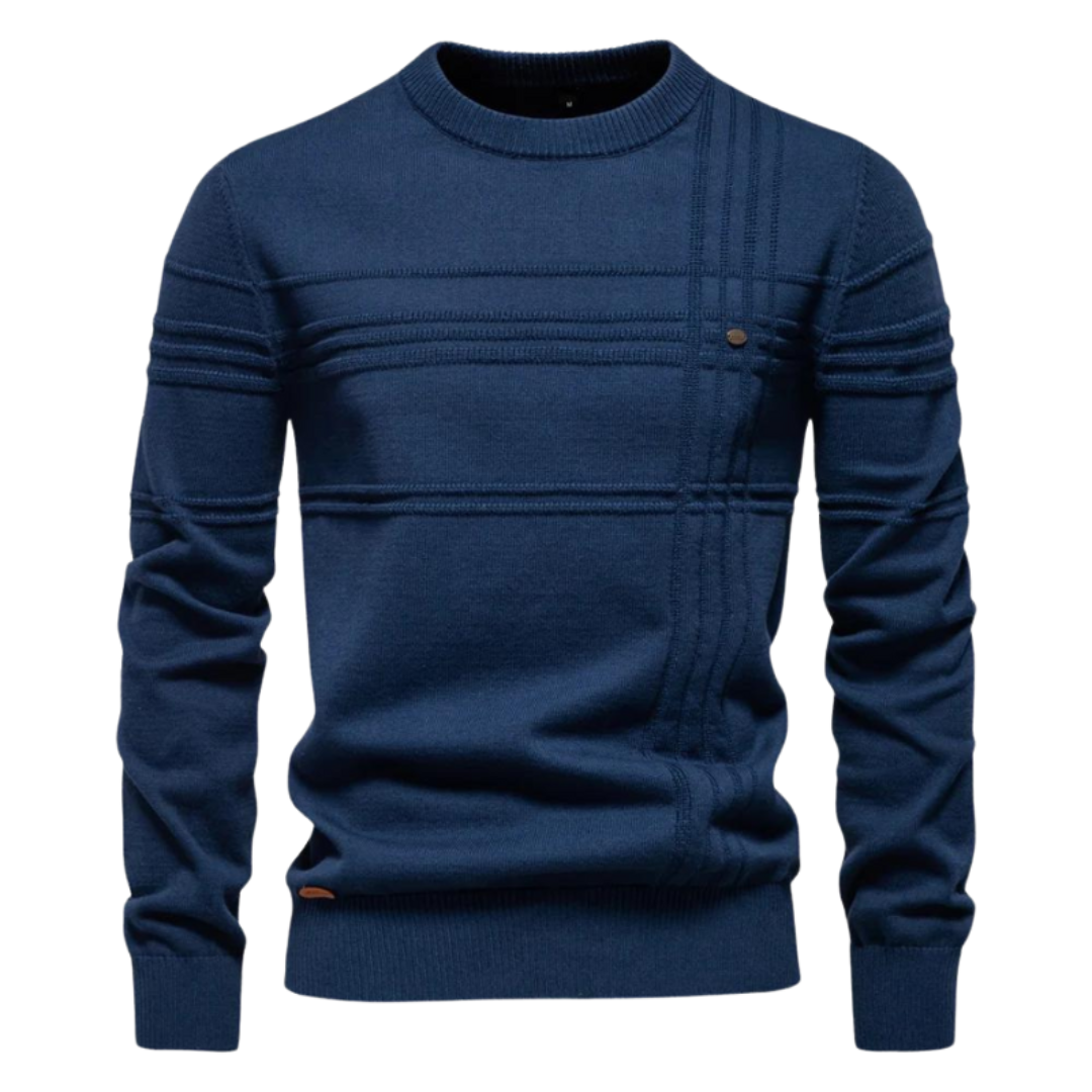 Dravien™ | Sweter Strukturalny z Okrągłym Kołnierzem