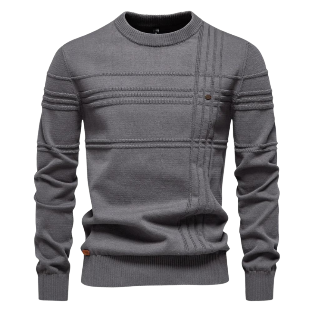 Tomasz™ | Klasyczny Sweter z Delikatnym Wzorem