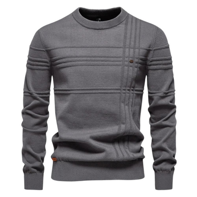 Tomasz™ | Klasyczny Sweter z Delikatnym Wzorem