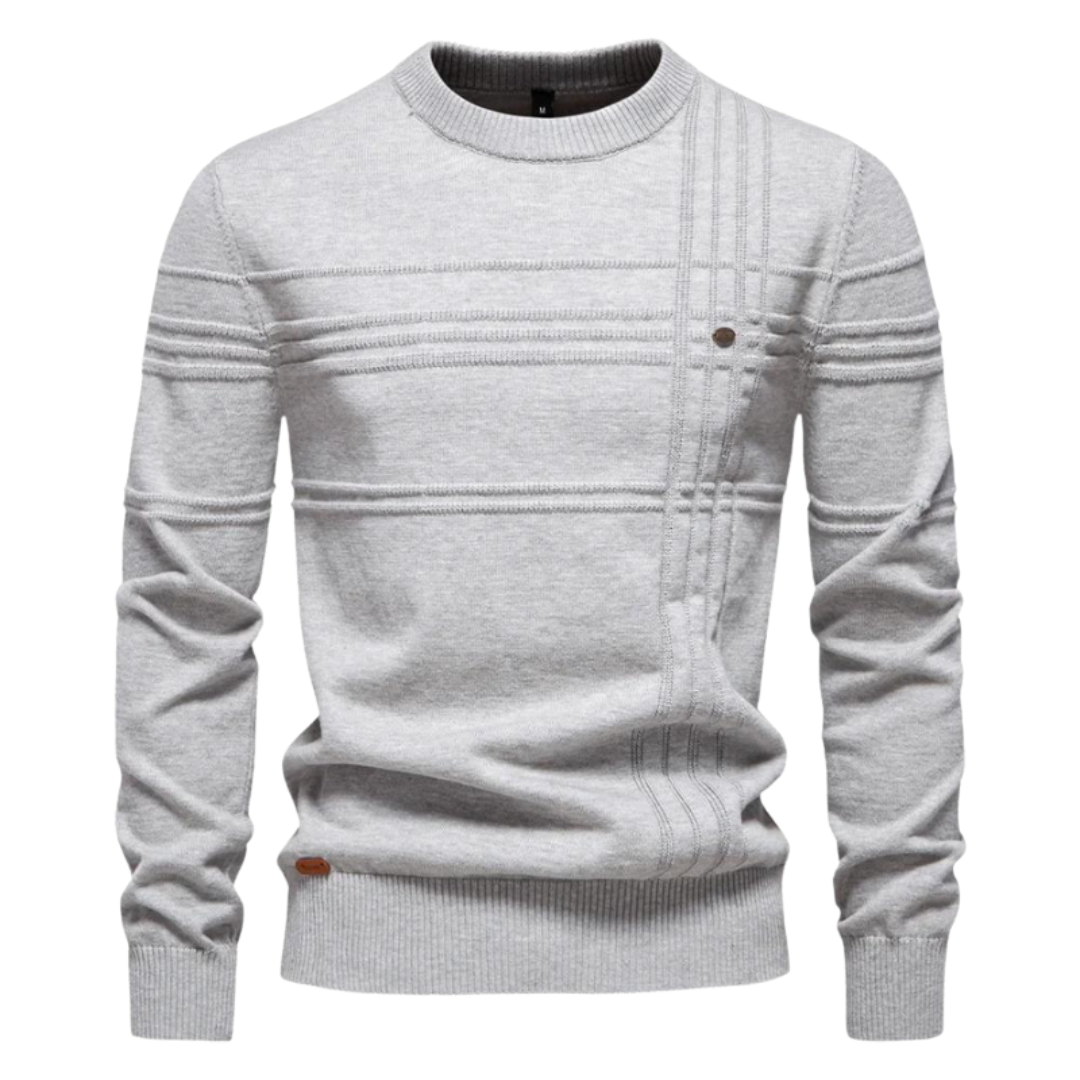 Dravien™ | Sweter Strukturalny z Okrągłym Kołnierzem