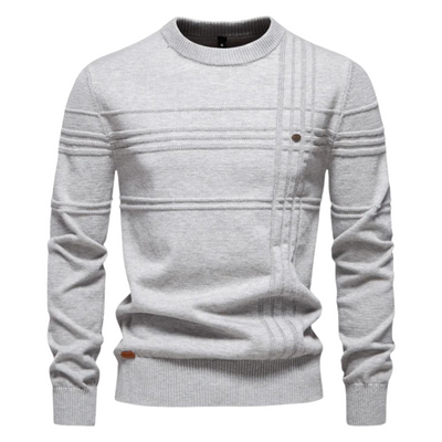 Dravien™ | Sweter Strukturalny z Okrągłym Kołnierzem