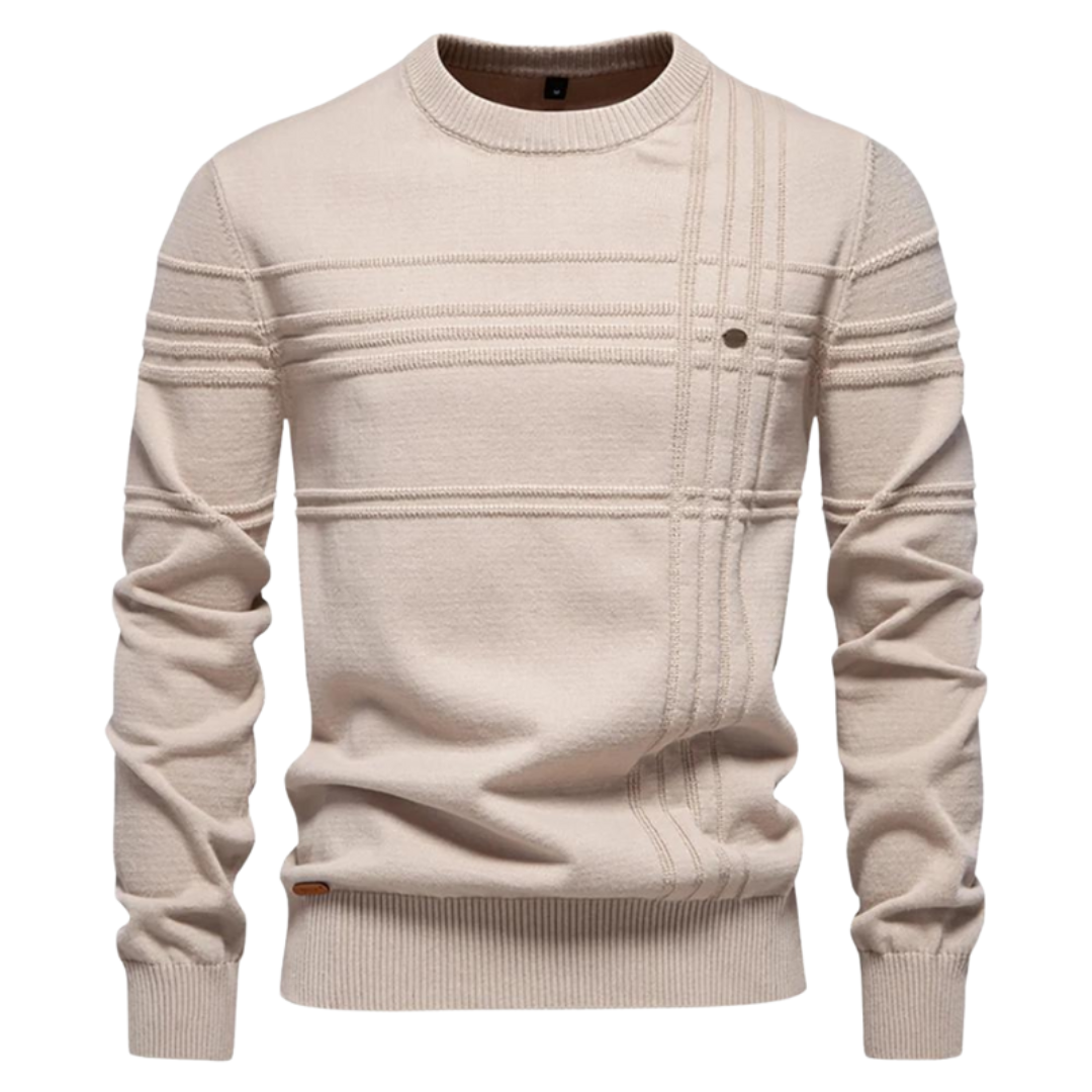 Dravien™ | Sweter Strukturalny z Okrągłym Kołnierzem