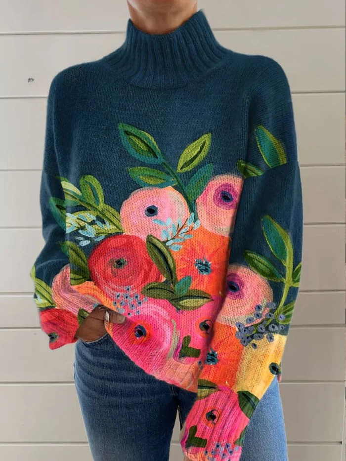 Liliana™ | Sweter z Kwiatowym Motywem