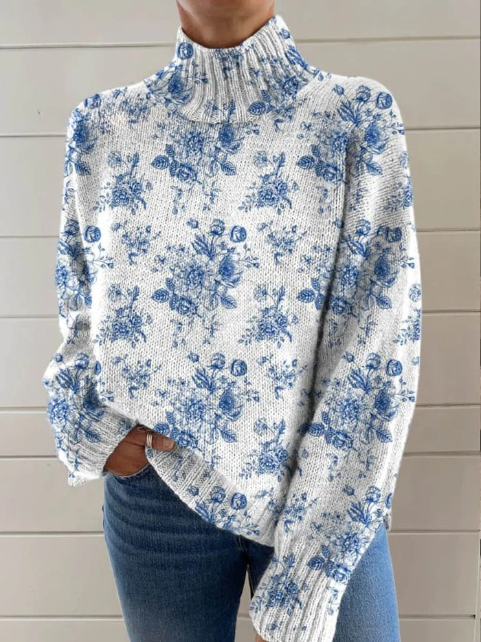 Dorota™ | Sweter w Delikatny Kwiatowy Wzór