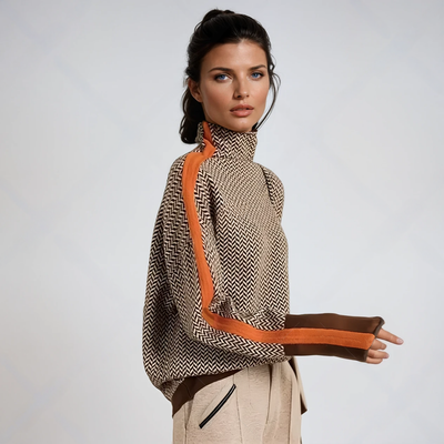 Eliwetta™ | Sweter z wysokim kołnierzem w geometryczny wzór