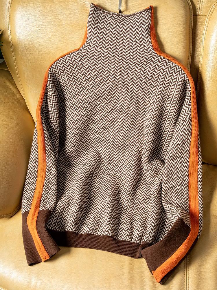 Eliwetta™ | Sweter z wysokim kołnierzem w geometryczny wzór
