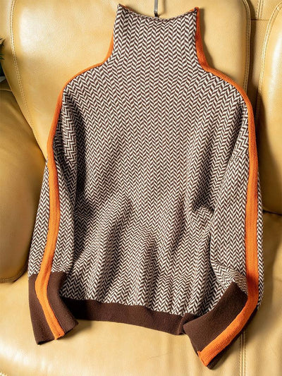 Eliwetta™ | Sweter z wysokim kołnierzem w geometryczny wzór