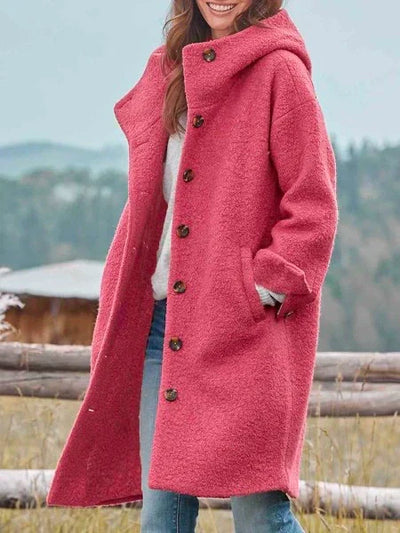 Ludwika™ | Stylowy Płaszcz z Guzikami i Kapturem