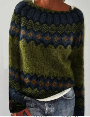 Izabela™ | Sweter z Kolorowym Wzorem