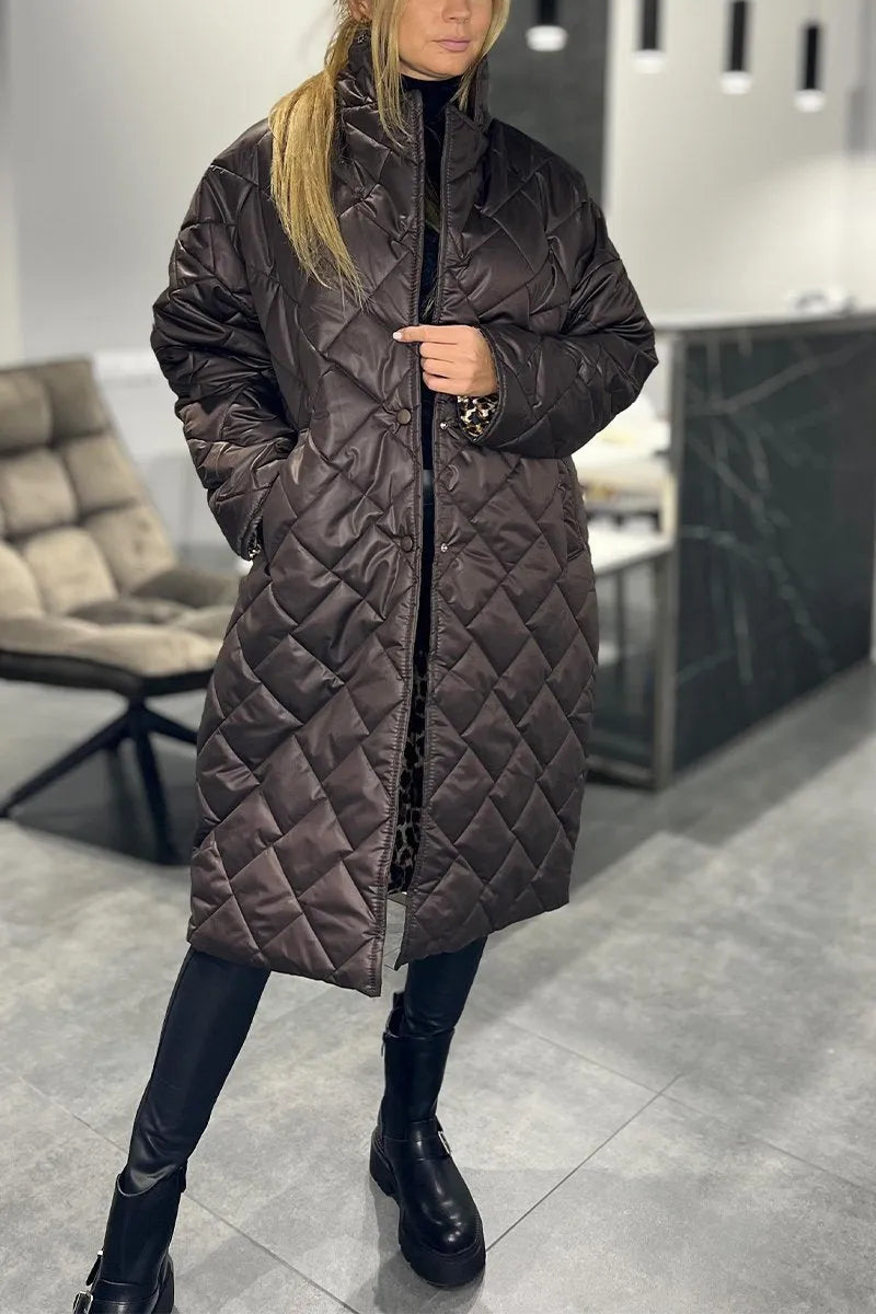Sylwia™ | Długi Pikowany Płaszcz