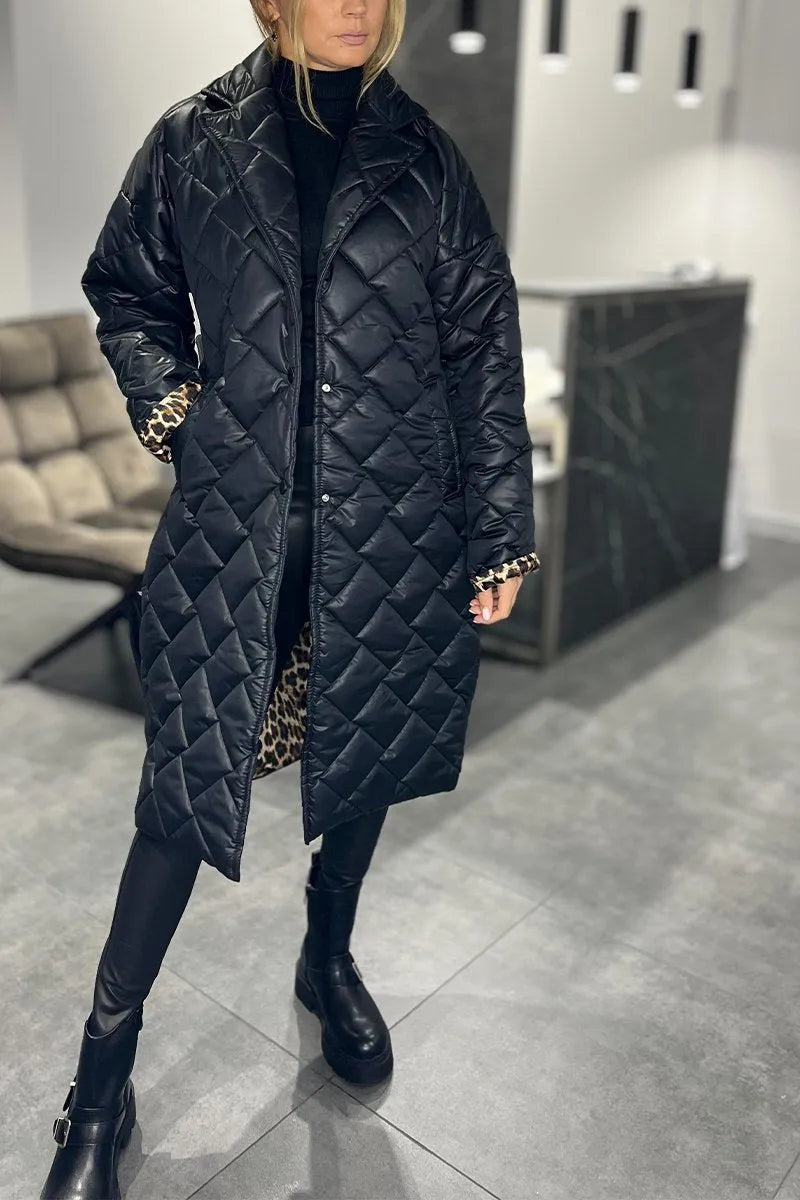 Sylwia™ | Długi Pikowany Płaszcz