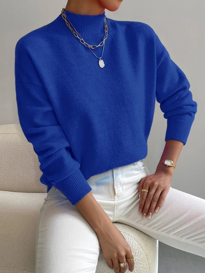 Darnela™ | Minimalistyczny Sweter z Wysokim Kołnierzem