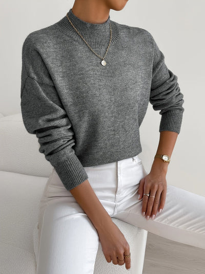 Darnela™ | Minimalistyczny Sweter z Wysokim Kołnierzem