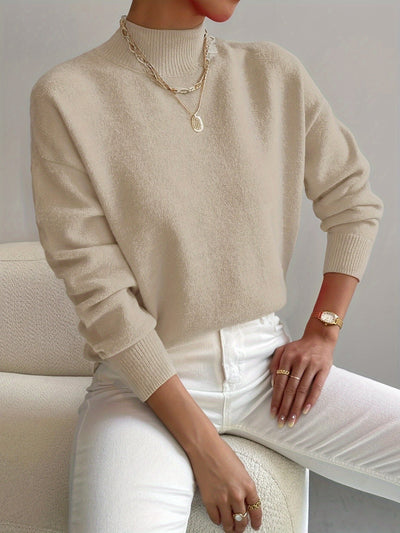 Darnela™ | Minimalistyczny Sweter z Wysokim Kołnierzem