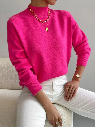 Darnela™ | Minimalistyczny Sweter z Wysokim Kołnierzem