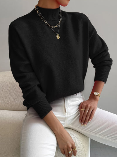 Darnela™ | Minimalistyczny Sweter z Wysokim Kołnierzem