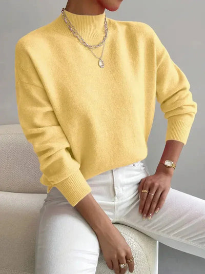 Darnela™ | Minimalistyczny Sweter z Wysokim Kołnierzem
